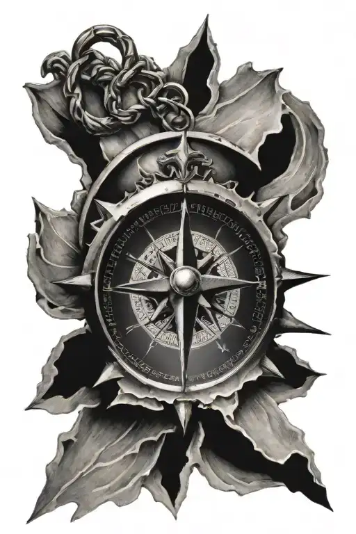 Broken Compass Hanging From A Cross