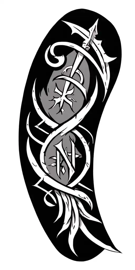 Viking Lines With Runes