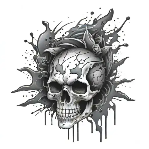 Skull Paint Splatters