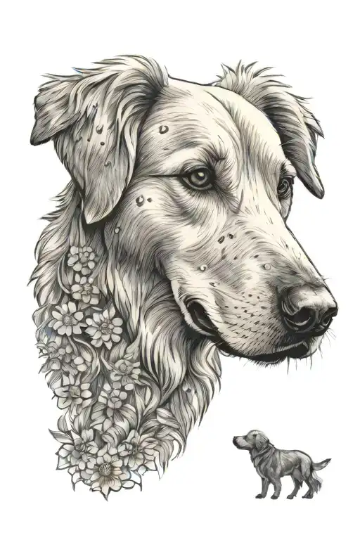 A Golden Retriever Surrounded By Mini Suns