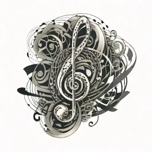 Music Notes Forming The Shape Number 49