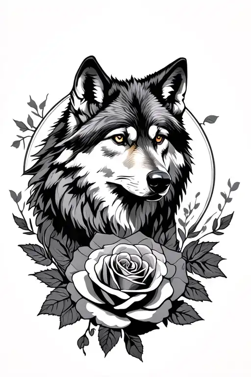 Wolf And Roses