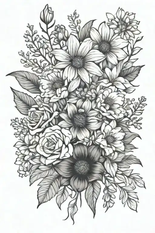 Birth Flower Bouquet July May December Birth Flowers