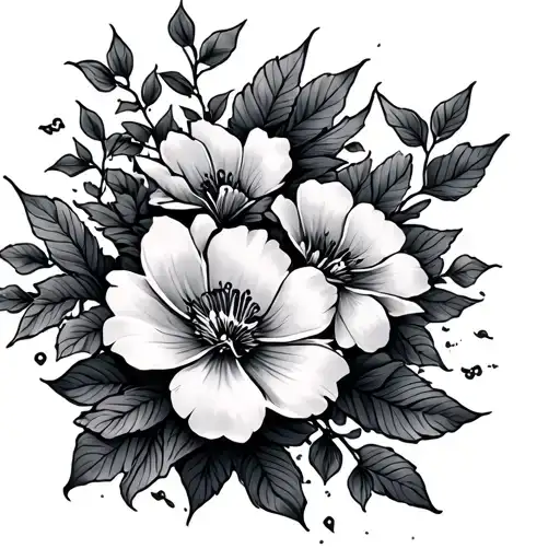 Japenese Inspired Nature Floral Features Cartoonish