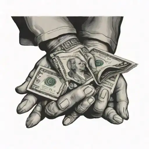 Two Hands Holding Money