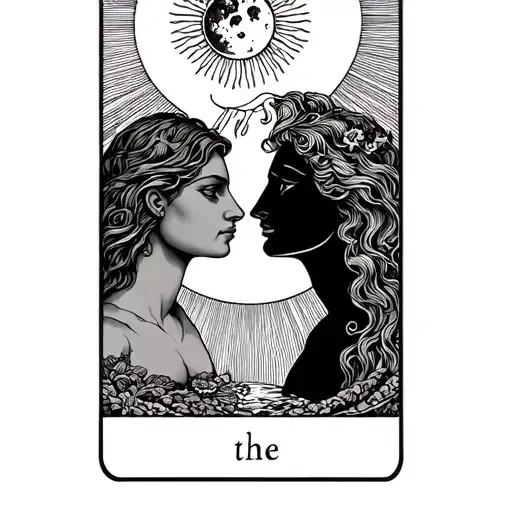 The Lovers Tarot Card Featuring The Sun And The Moon