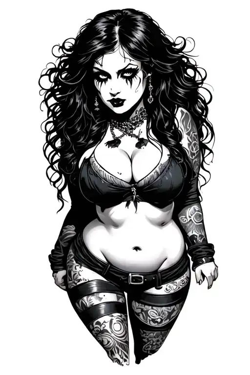 Chubby Slutty Goth Girl Nude