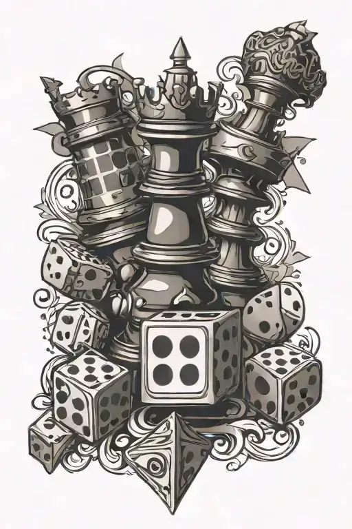 Dice Playing Cards Chess Pieces