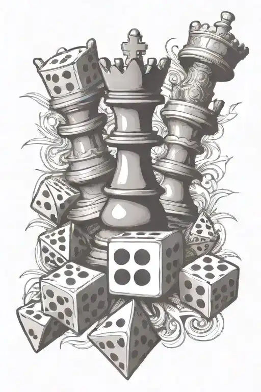 Dice Playing Cards Chess Pieces