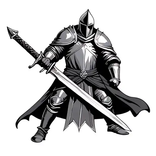 Templar Knight Holding A Sword