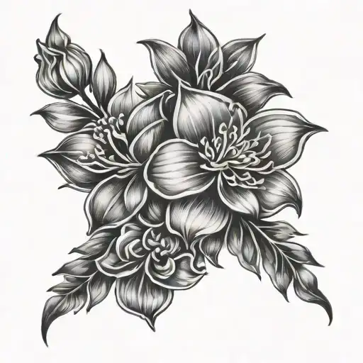 Mexican Flowers Cover Up Tattoo Design