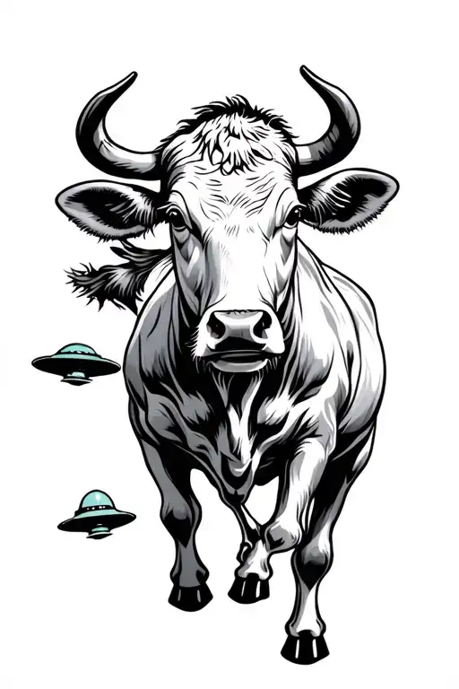 Ufo Abducting Cow