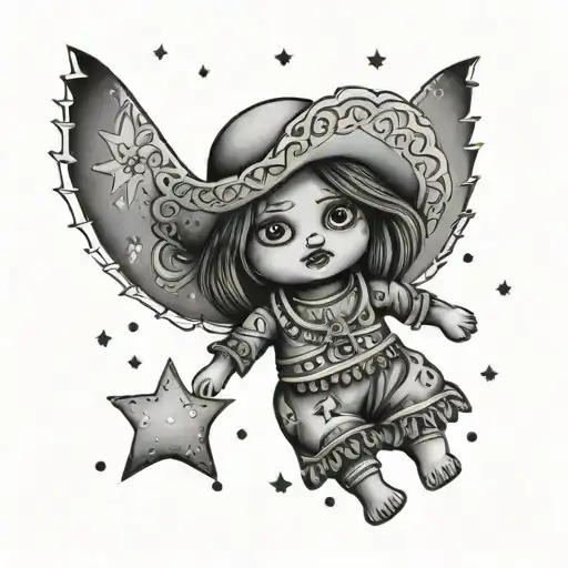 Mexican Rag Doll Looking Up At Sky Filled With Stars