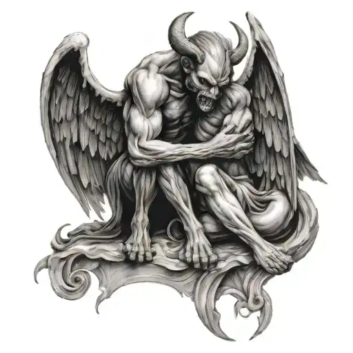 A Devil Taking Pity And Comforting A Desperately Grieving Angel