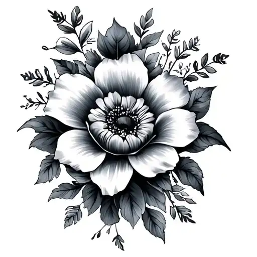 Floral Black And Grey