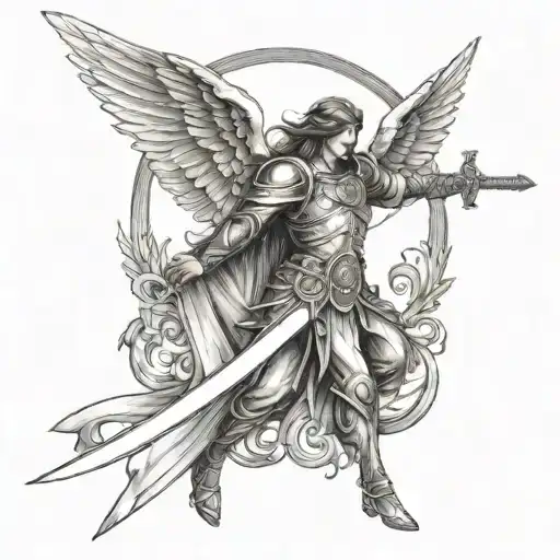 Arc Angel Holding A Sword