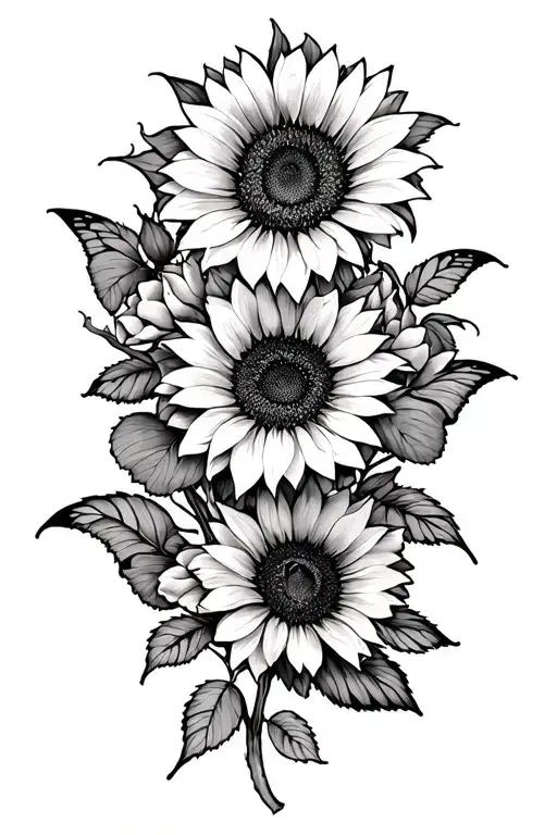 Sunflowers And Roses Butterfly