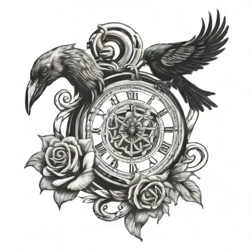 Roses Anchor Broken Clock Ravens