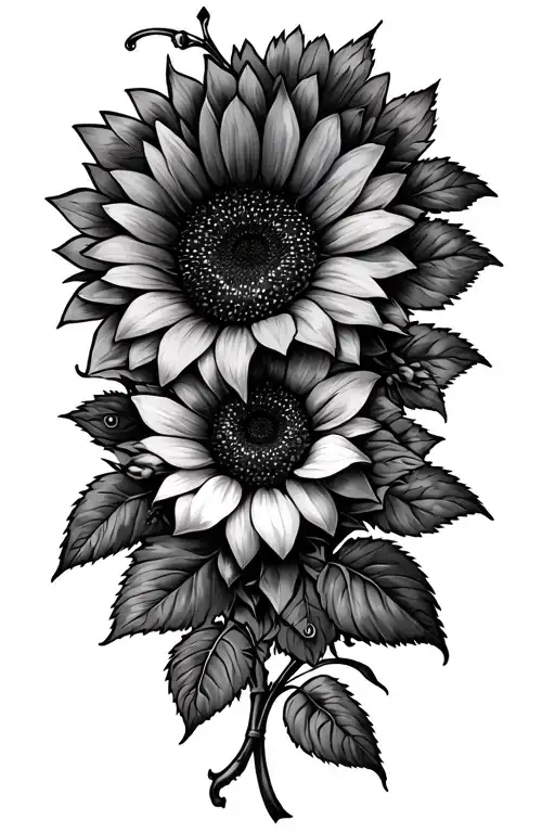 Sunflowers And Roses Butterfly