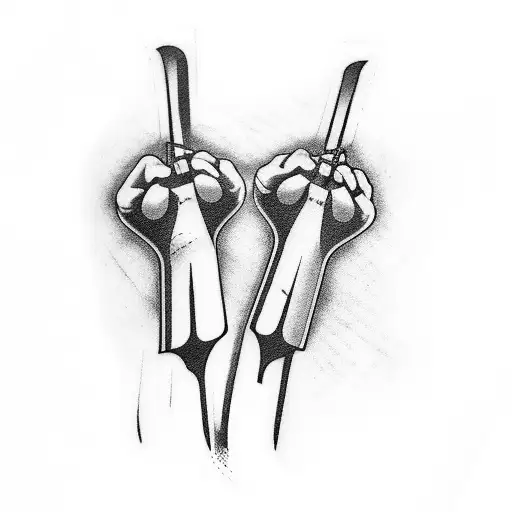 Just Drumsticks With Music Notes Around Them