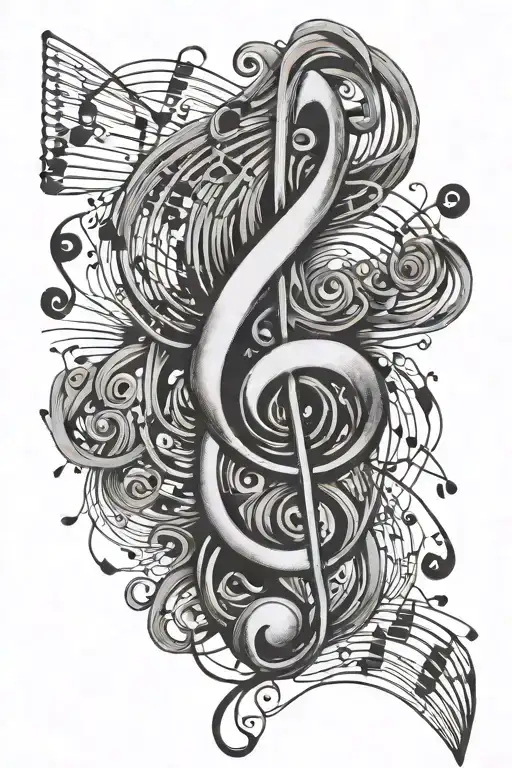Music Notes Intertwined