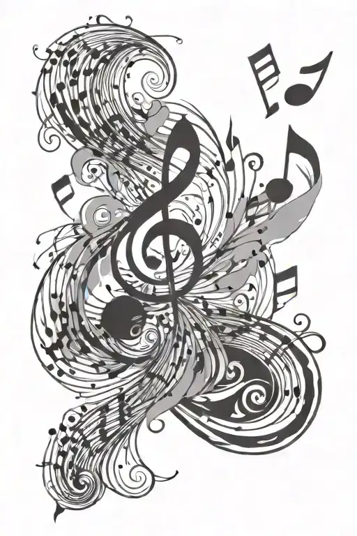 Music Notes Flowing