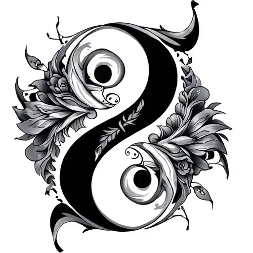 Hinduism Incorporated In A Ying And Yang Symbol