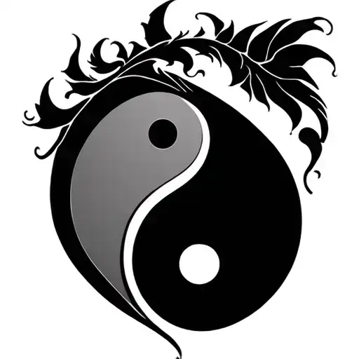 Simple Hinduism Incorporated In A Ying And Yang Symbol For Men