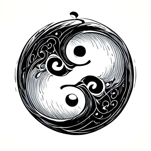 Simple Om Sign Incorporated In A Ying And Yang Symbol For Men