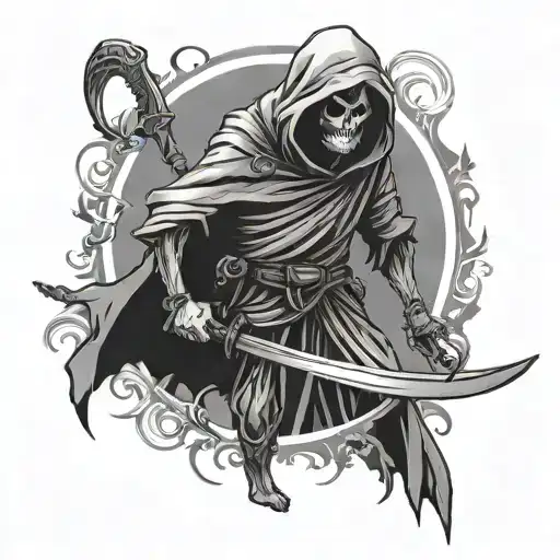 Gream Reaper Holding A Scythe