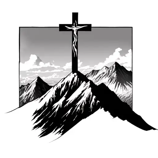 Cross On Top Of Mountain