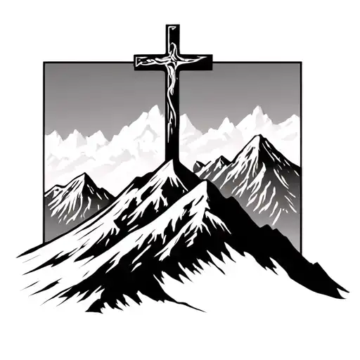 Cross On Top Of Mountain