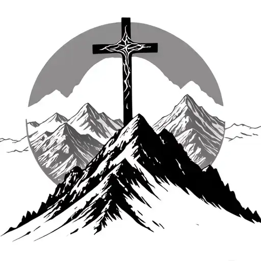 Cross On Top Of Mountain