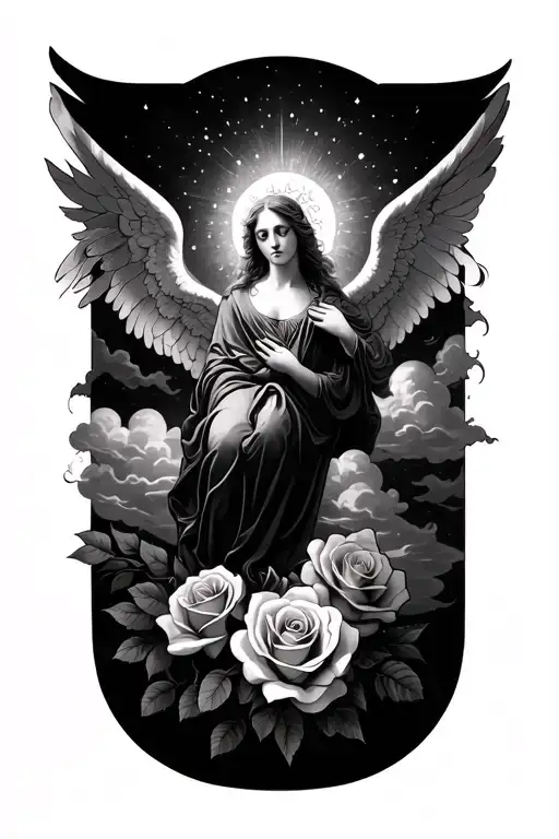 Angel Roses Clouds Surrounding