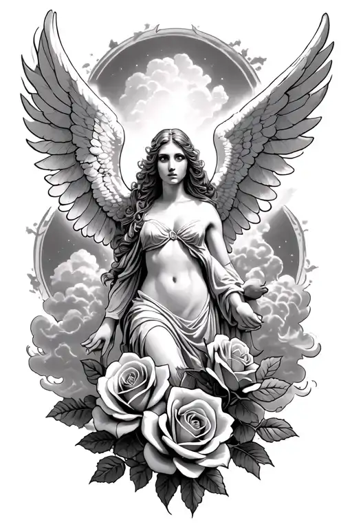 Angel Roses Clouds Surrounding