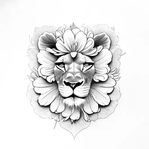 Lioness Face Flower Crown Pansy's Chrysanthemum Peonies