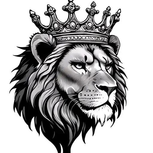 Scarface Lion Wearing A Crown