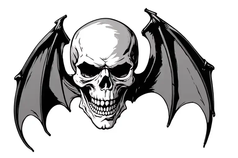Vampire Skull With Bat Wings