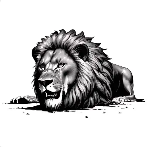 Scarface Lion Wounded Lion