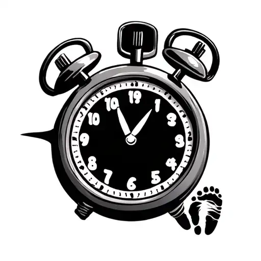 Baby Footprint Stop Watch With Time