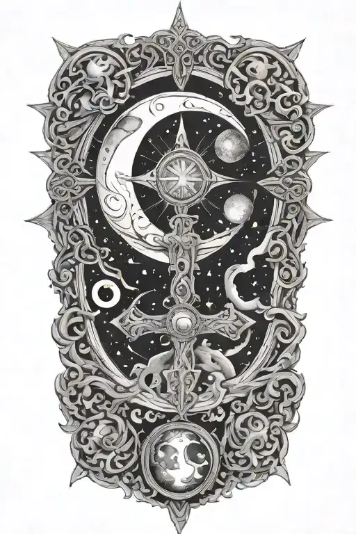 A Fine Line A Eclectic Asuturias Cross Surrounded By The Moon