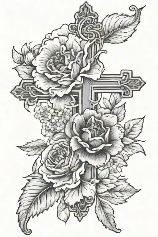 October Birth Flower With A January Birth Flower With A Cross