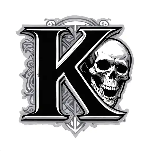 Capital Letter K With Skull