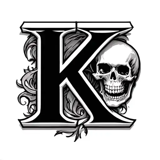 Capital Letter K With Skull