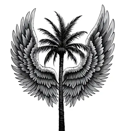 Palm Tree With Angel Wings