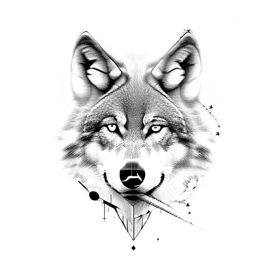 Musical Notes Forming The Silhouette Of A Wolf