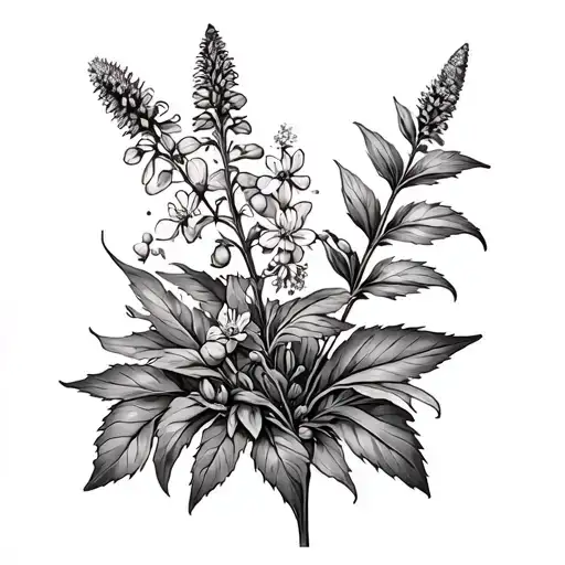 Hyssop And Mustard At Mountain Base