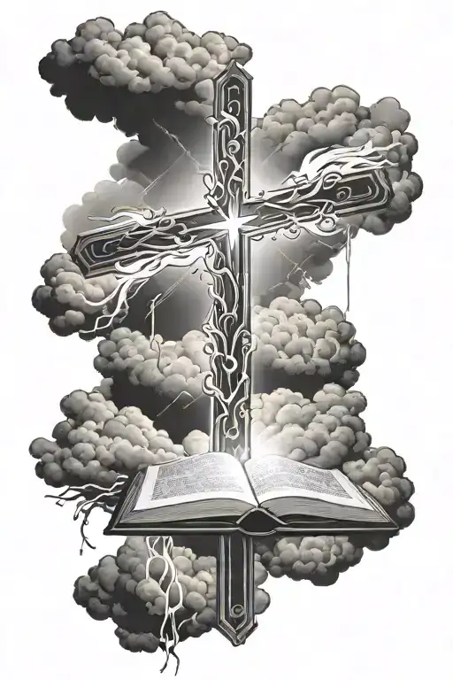 Crosses With Light Rays Shining Clouds With Bible Verse