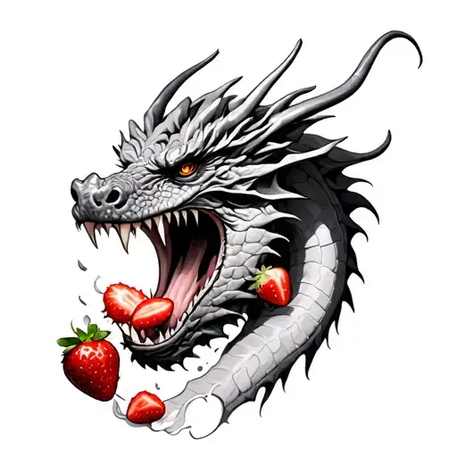 Dragon Spitting That Mouth Of Candy Strawberries Tagada