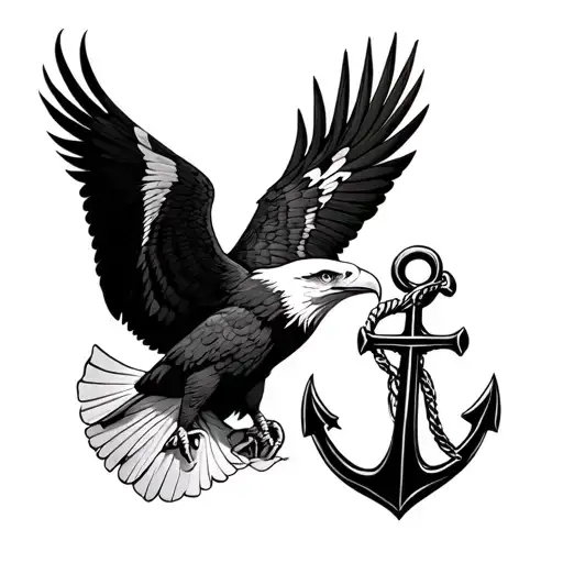 Eagle Holding A Pretty Anchor